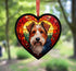 Welsh Terrier Stained Glass Effect Heart Suncatcher